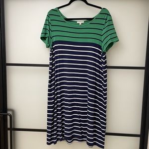 Max Studio rayon striped dress size large
